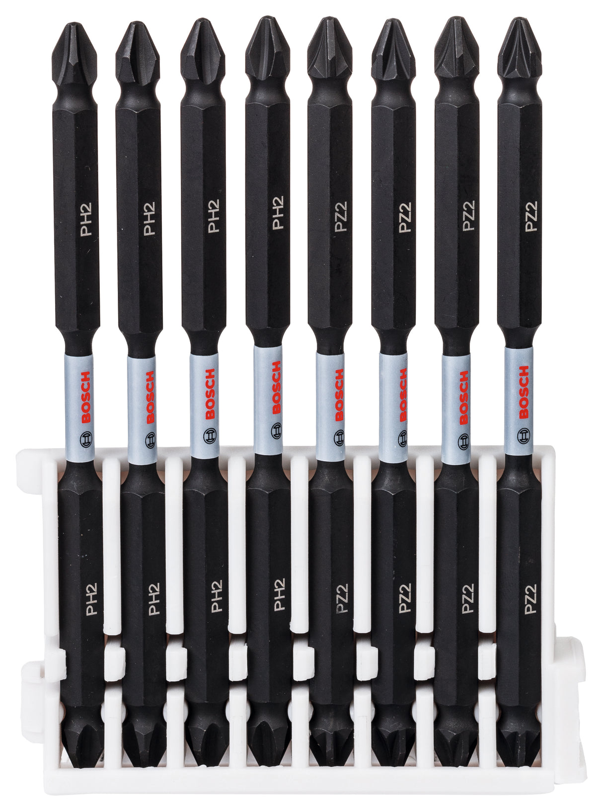 Bosch Professional Double Ended Bit Pack - 110mm, 4x PH2, 4x PZ2 - Pick & Clic Impact