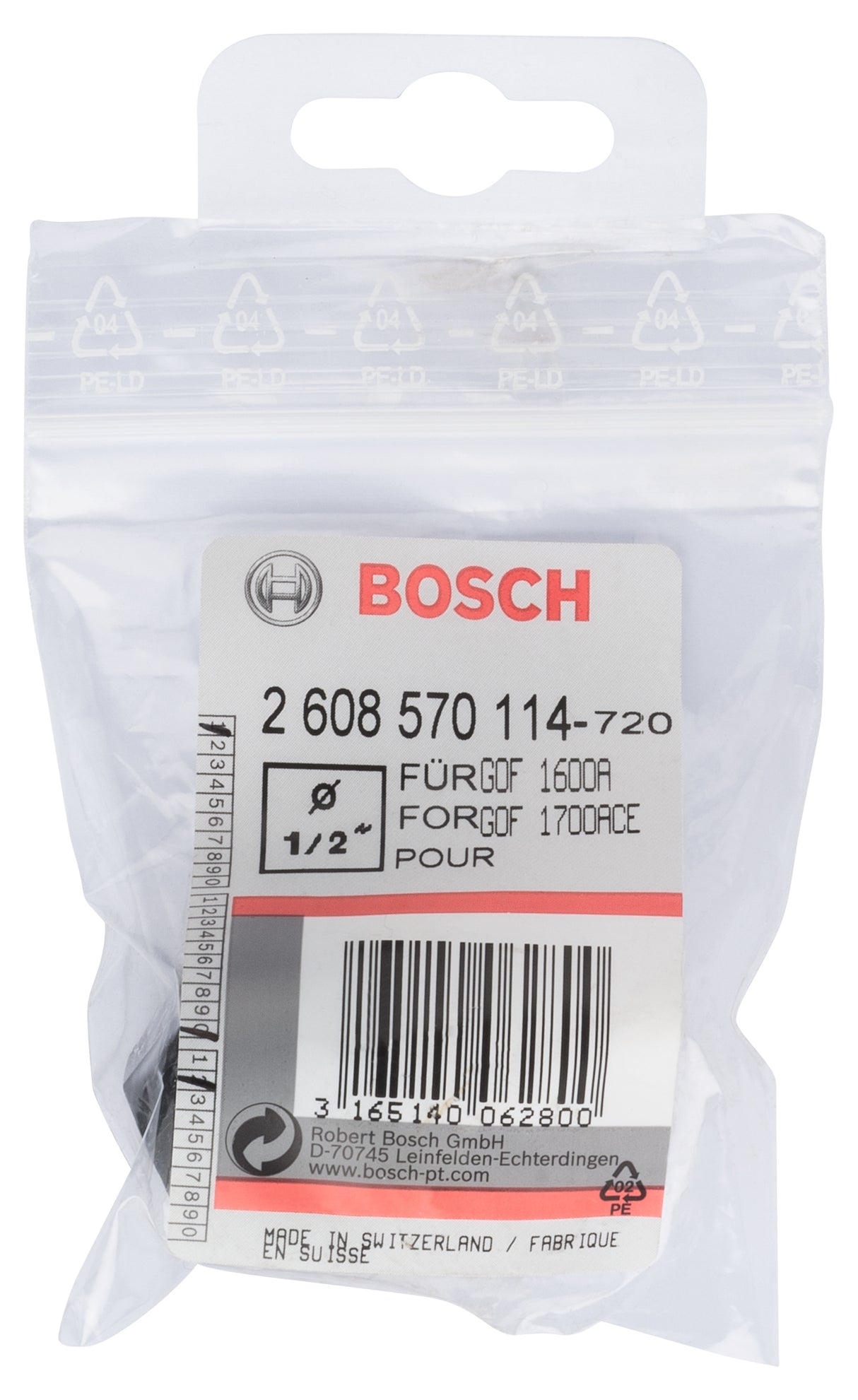 Bosch Professional 1/2 Inch Collet and Nut Set