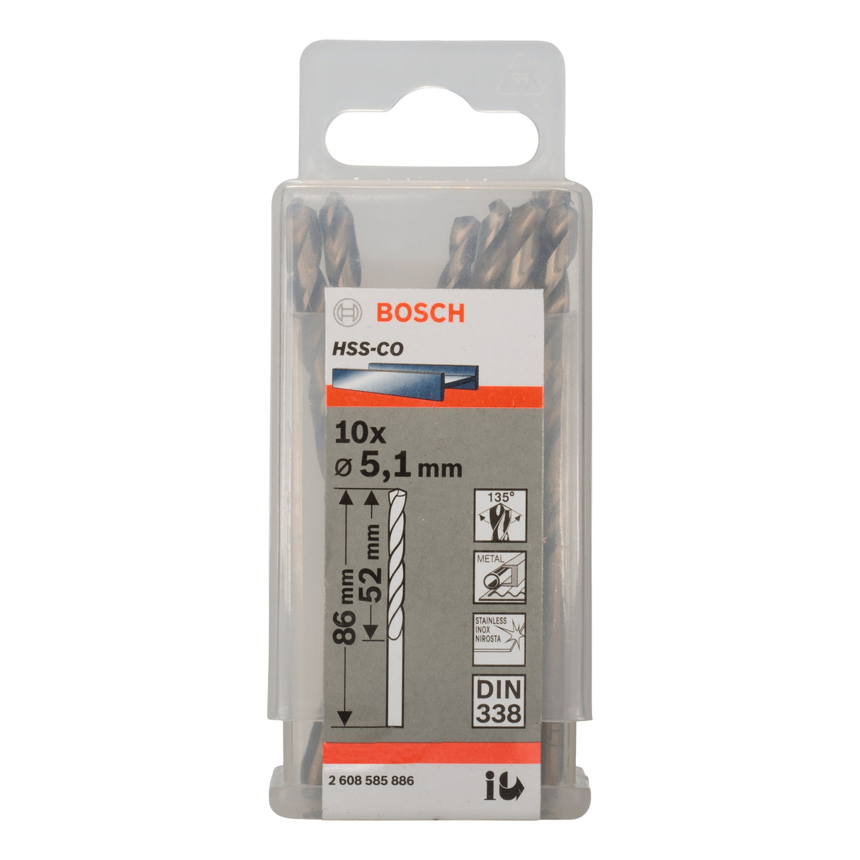 Bosch Professional HSS-Co DIN338 5.1 x 52 x 86