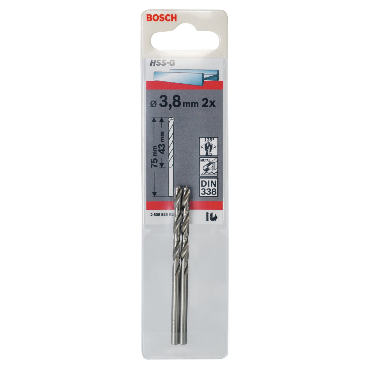 Bosch Professional HSS-G DIN338 3.8x43x75mm