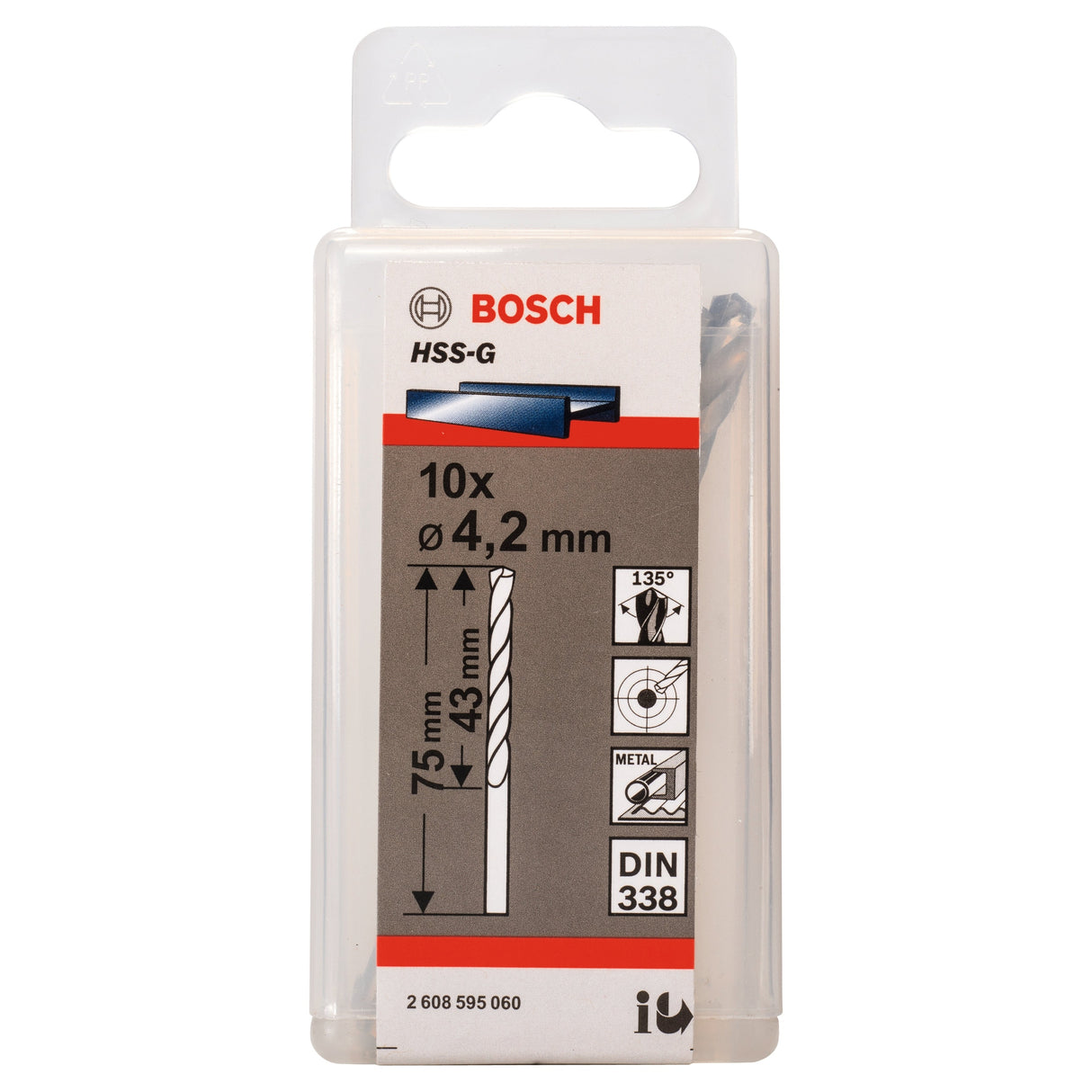 Bosch Professional HSS-G DIN338 4.2 x 43 x 75mm