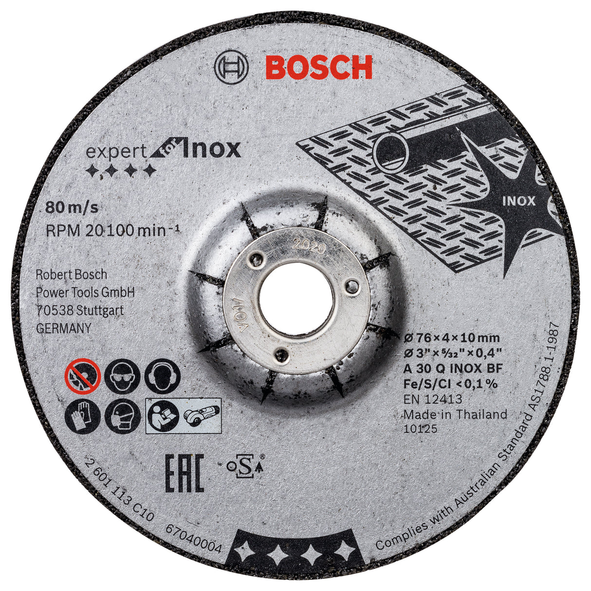 Bosch Professional Expert INOX Grinding Disc - 2pcs x 76x4x10mm, A30Q INOX BF