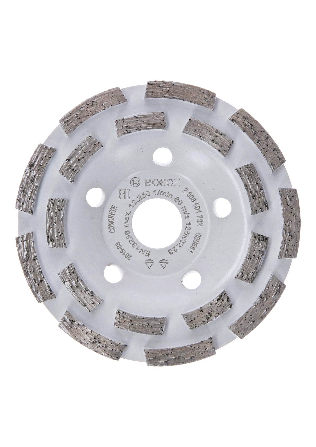 Bosch Professional Double Row Diamond Grinding Head for Concrete - Long Life, 125 x 22.23 x 5 mm