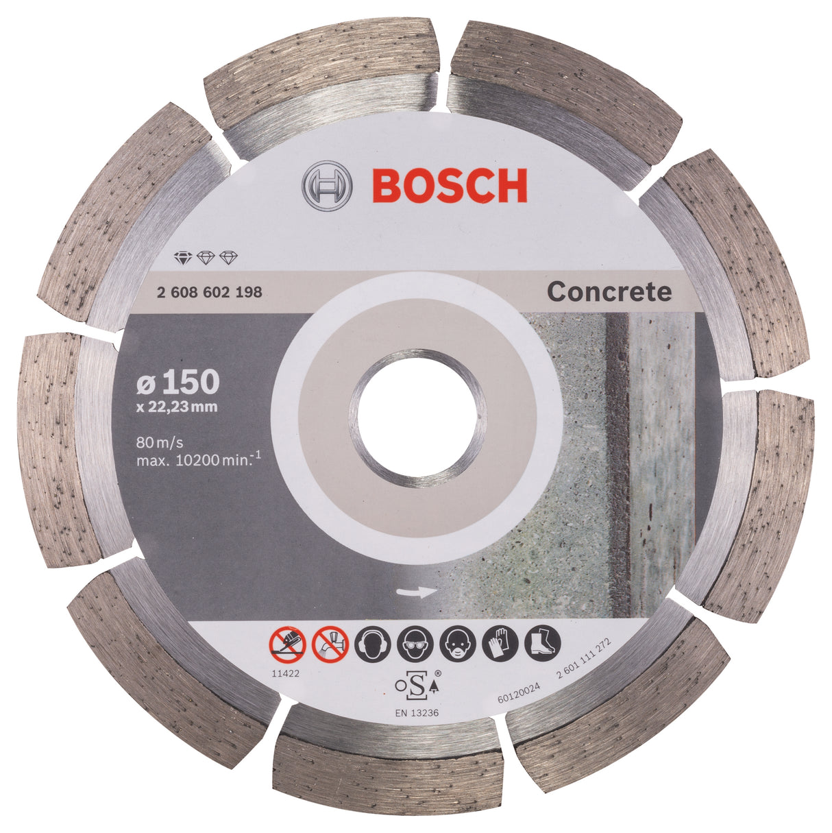 Bosch Professional Diamond Cutting Disc for Concrete - 150 x 22.23 x 2 x 10 mm