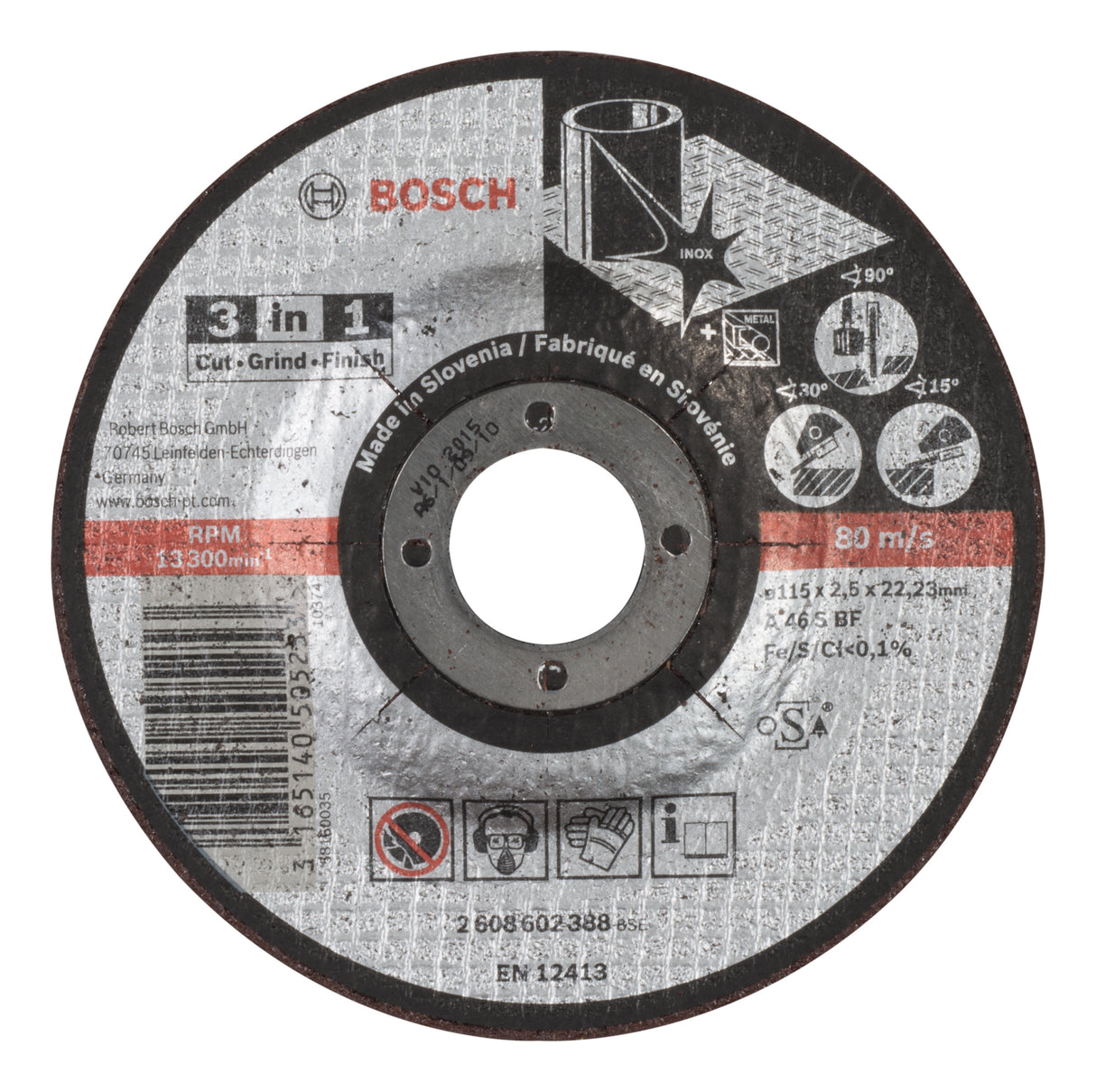 Bosch Professional 3-in-1 Cutting Disc A 46 S BF, 115mm x 2.5mm