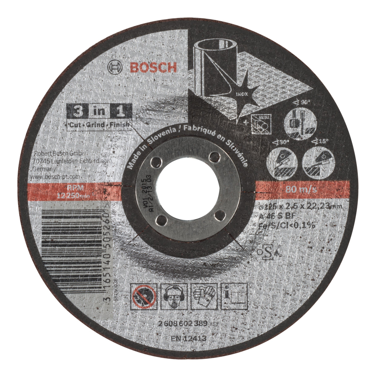 Bosch Professional 3-in-1 Cutting Disc A 46 S BF - 125mm x 2.5mm