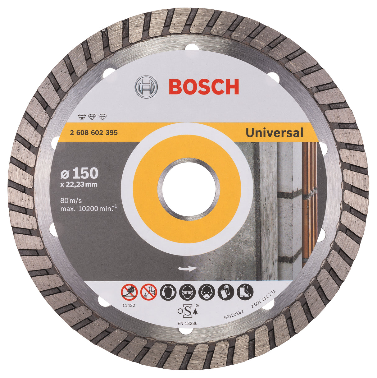 Bosch Professional Universal Turbo Diamond Cutting Disc - 150 x 22.23 x 2.5 x 10 mm Standard