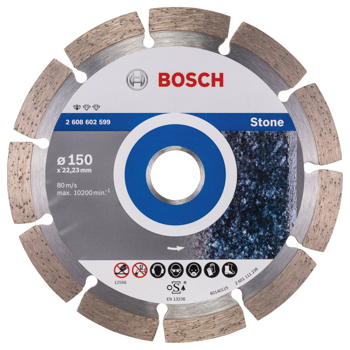 Bosch Professional Diamond Cutting Disc for Stone - 150 x 22.23 x 2 x 10 mm
