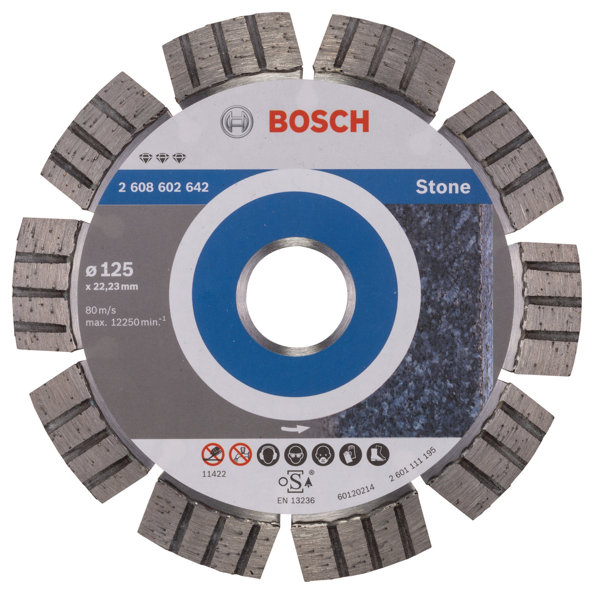 Bosch Professional Diamond Cutting Disc - Best for Stone - 125 x 22.23 x 2.2 x 12 mm