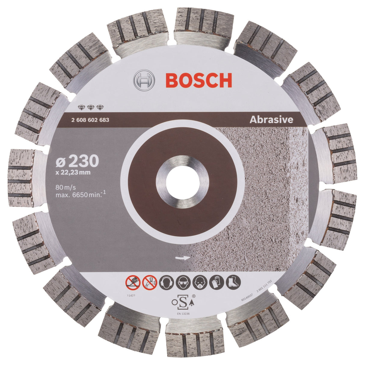 Bosch Professional Diamond Cutting Disc - Best for Abrasive - 230mm x 22.23mm x 2.4mm x 15mm