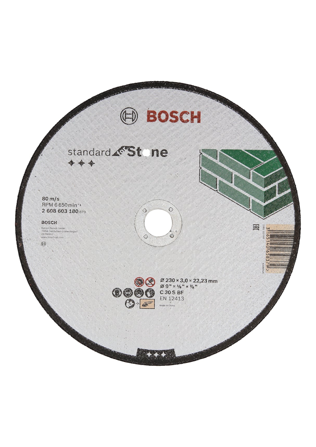 Bosch Professional Stone Straight Cutting Disc C 30 S BF - 230mm x 22.23mm x 3.0mm