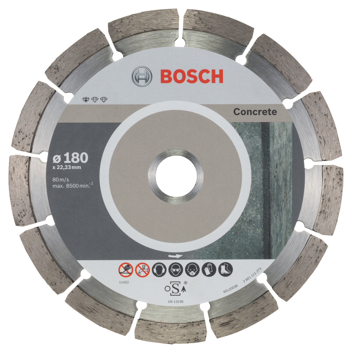 Bosch Professional Diamond Cutting Disc for Concrete - 180 x 22.23 x 2 x 10 mm