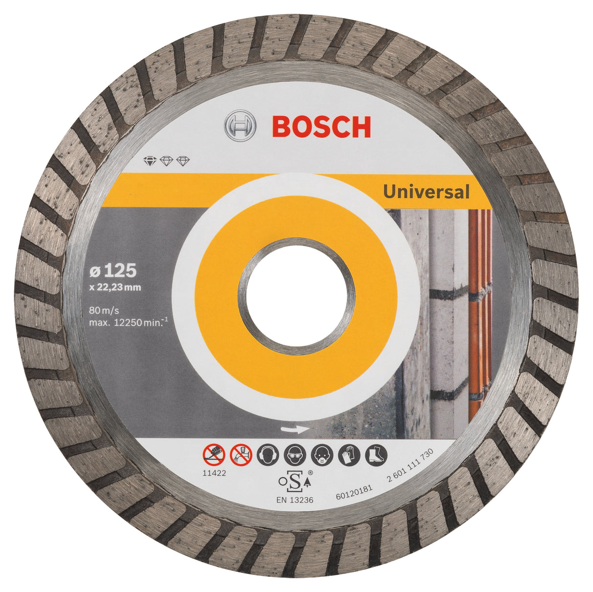 Bosch Professional Universal Turbo Diamond Cutting Disc - 125mm x 22.23mm x 2mm x 10mm