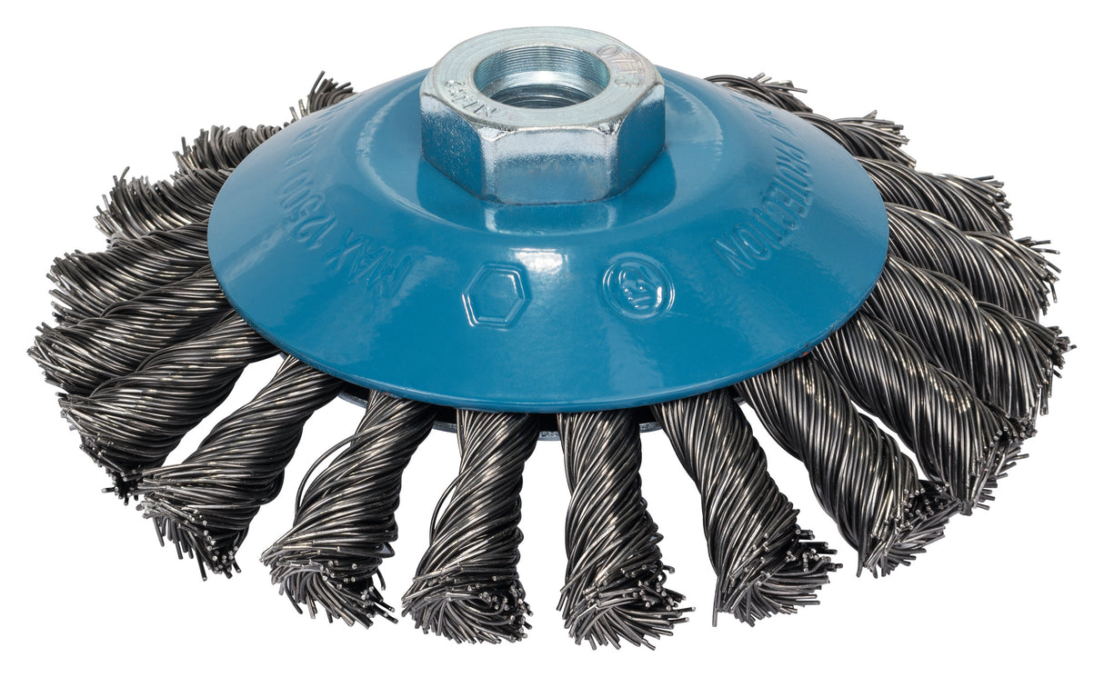 Bosch Professional 115mm M14 Conical Brush - Knotted Wire, 0.5mm Steel