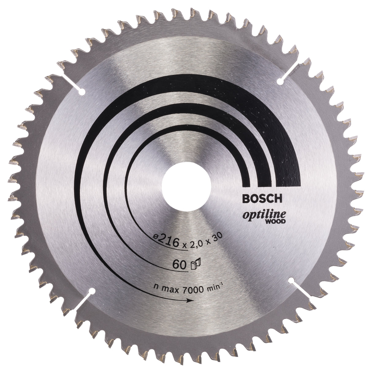 Bosch Professional Optiline Wood Circular Saw Blade - 216mm x 30mm x 2.0mm, 60 Teeth