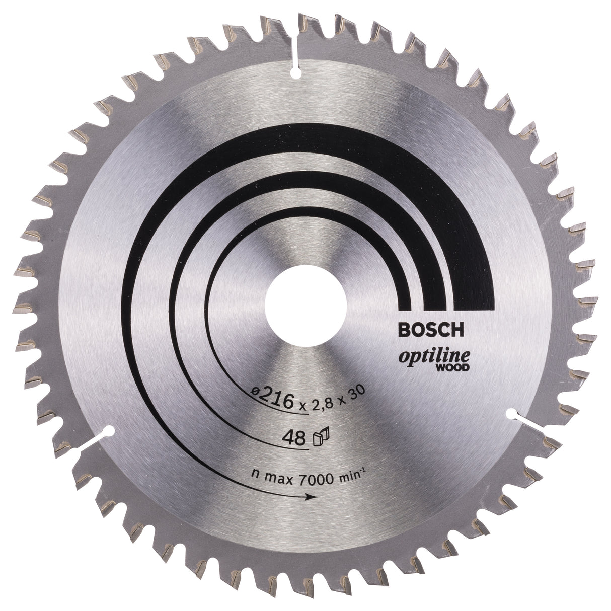 Bosch Professional Optiline Wood Circular Saw Blade - 216mm x 30mm x 2.8mm, 48 Teeth