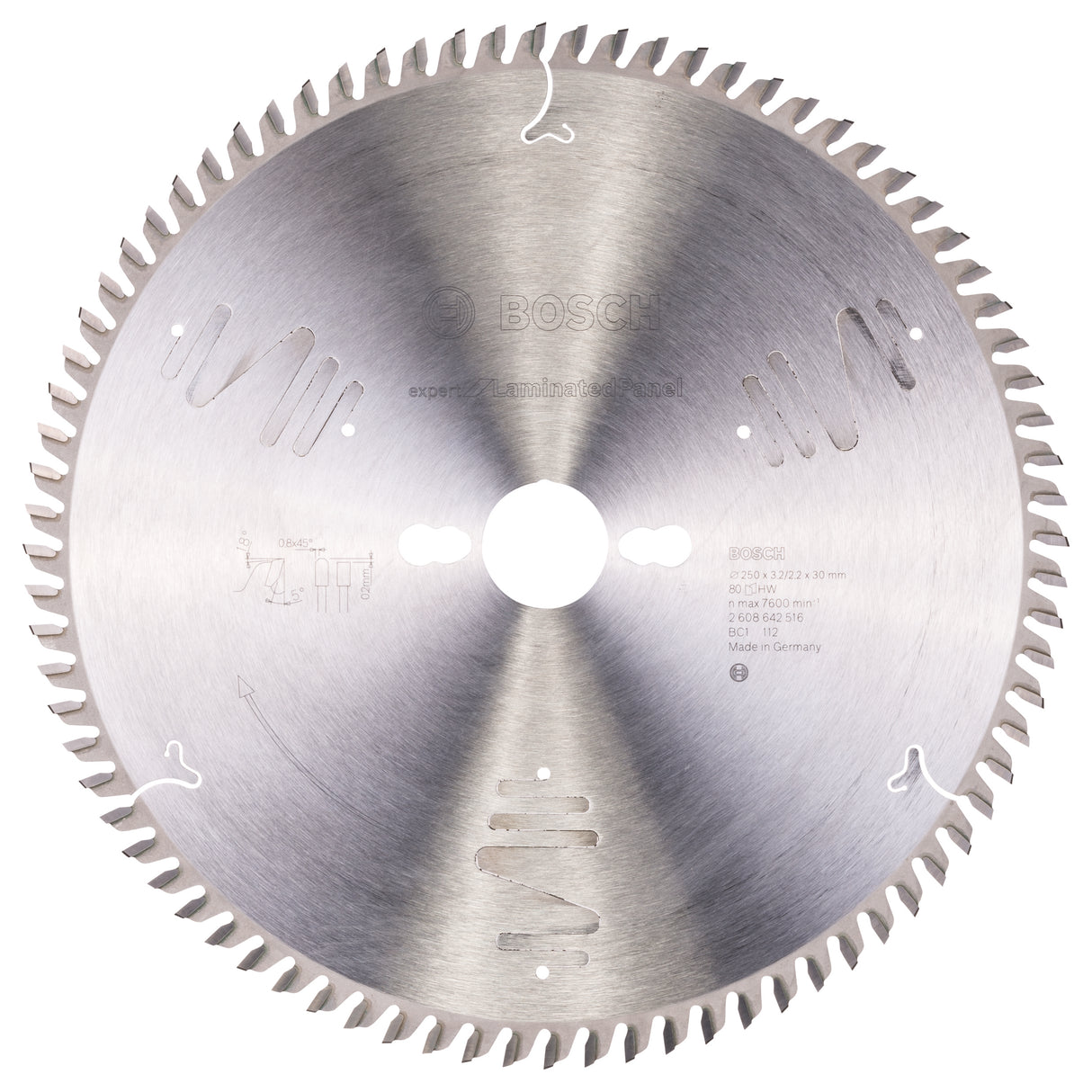 Bosch Professional Expert Circular Saw Blade for Laminated Panel - 250 x 30 x 3.2 mm, 80 Teeth