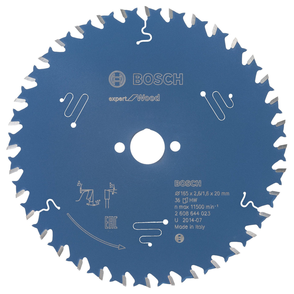 Bosch Professional Circular Saw Blade Expert for Wood - 165 x 20 x 2.6 mm, 36 Teeth