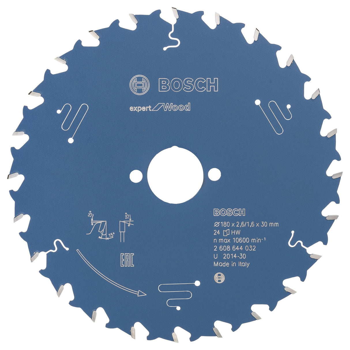 Bosch Professional Circular Saw Blade Expert for Wood - 180 x 30 x 2.6 mm, 24 Teeth