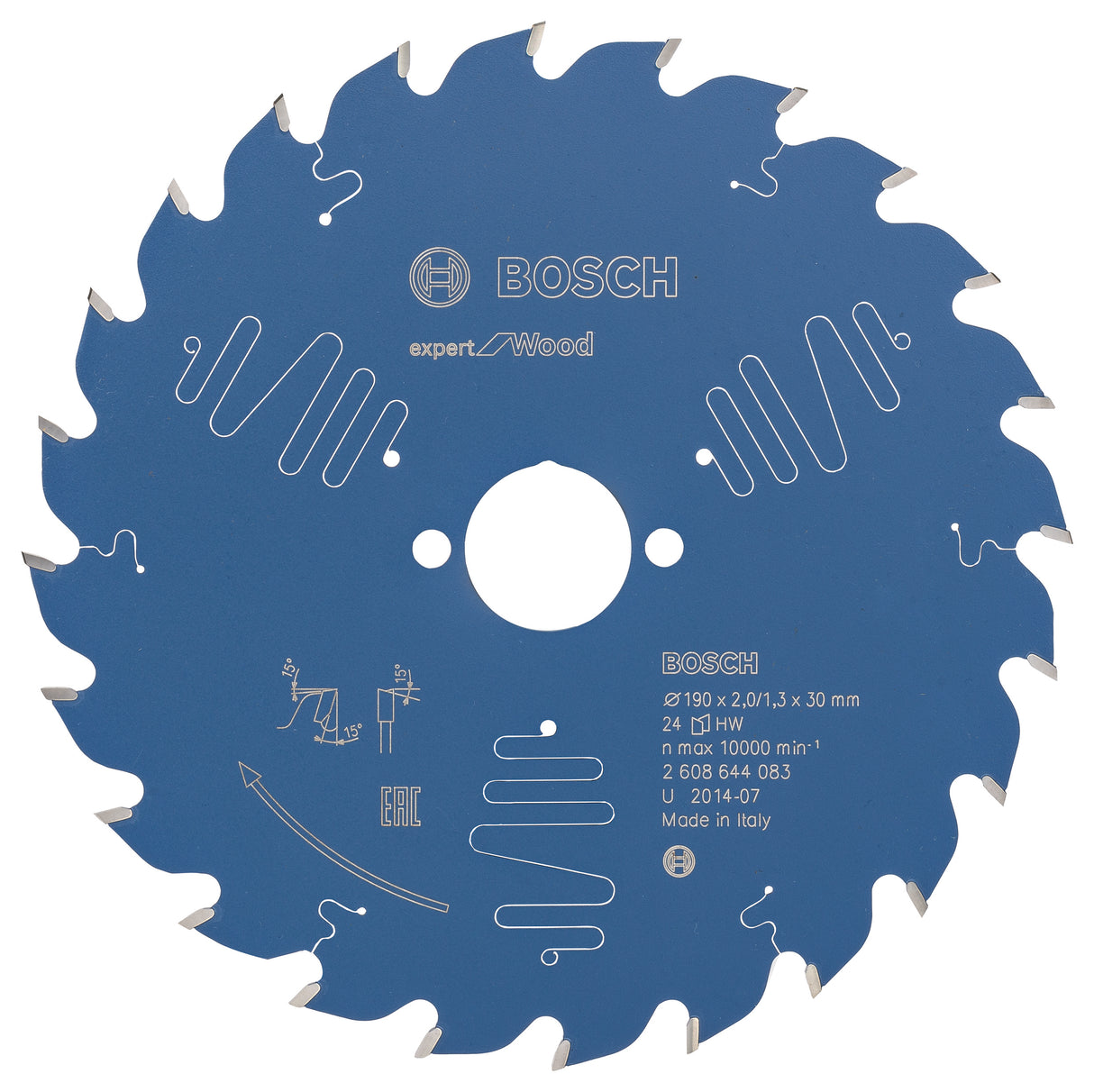 Bosch Professional Circular Saw Blade Expert for Wood - 190 x 30 x 2.0 mm, 24 Teeth