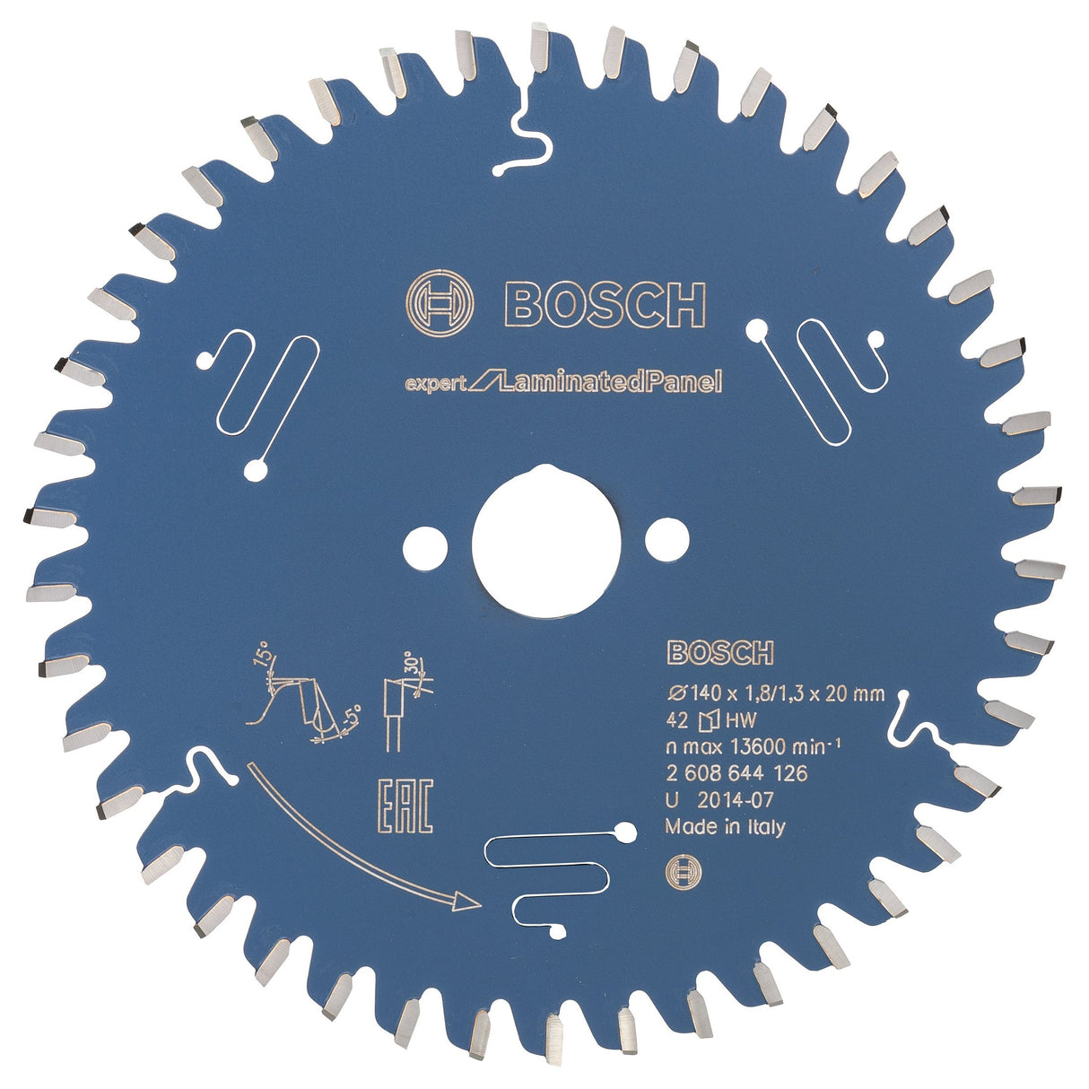 Bosch Professional Expert Circular Saw Blade for Laminated Panel - 140 x 20 x 1.8 mm, 42 Teeth