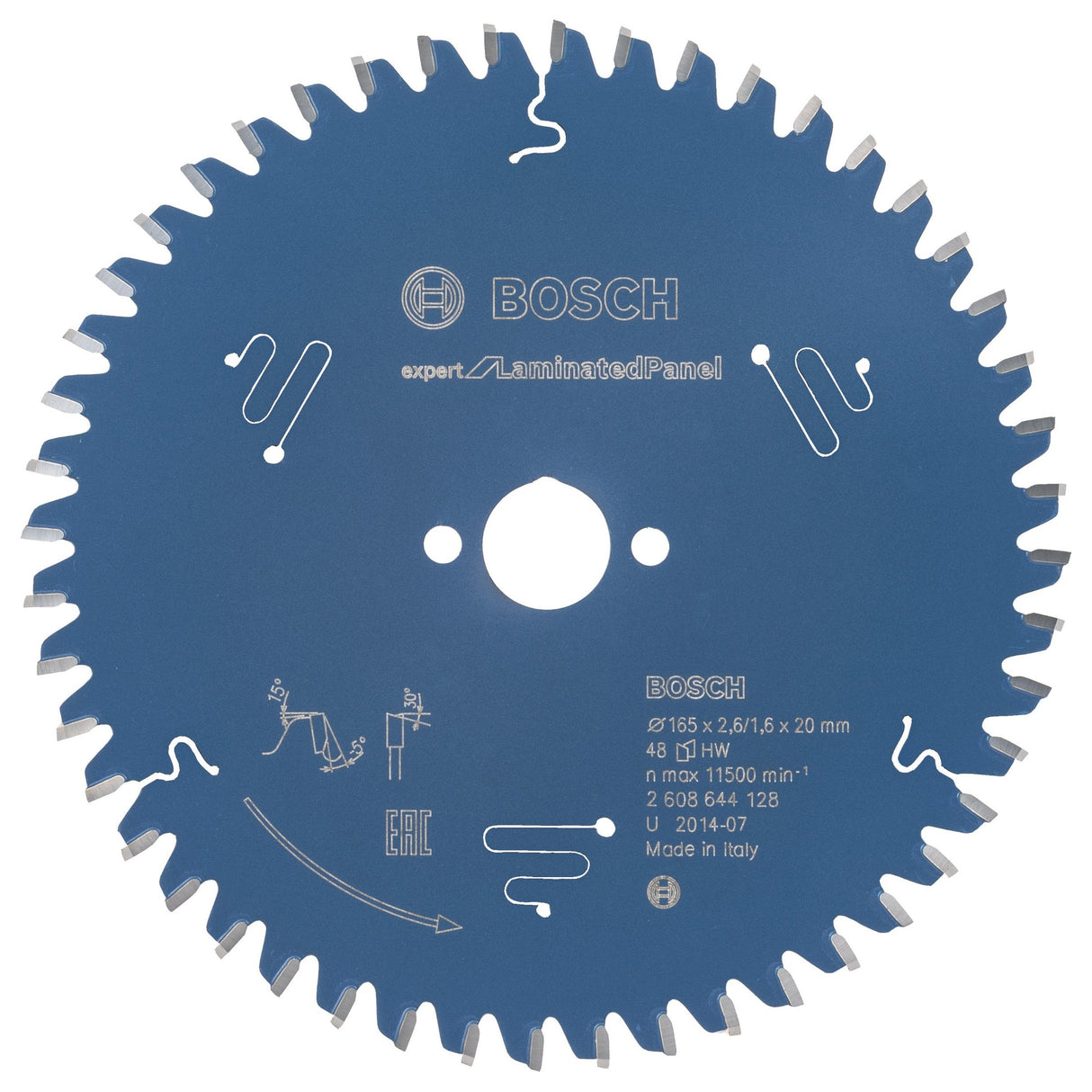 Bosch Professional Circular Saw Blade for Laminated Panel - 165 x 20 x 2.6mm, 48 Teeth