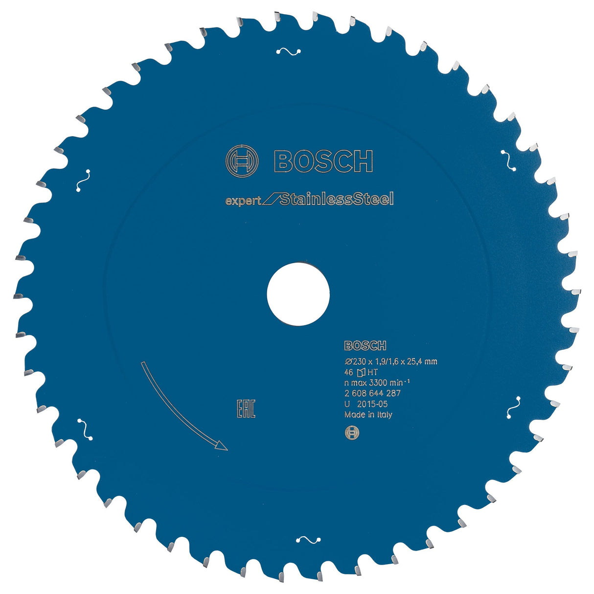 Bosch Professional Expert Circular Saw Blade for Stainless Steel - 230mm x 25.4mm x 1.9mm x 46 Teeth