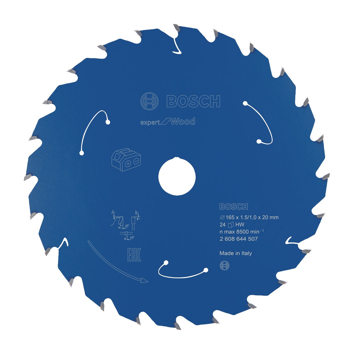 Bosch Professional Expert Circular Saw Blade for Cordless Saws - Wood, 165x1.5/1x20 T24