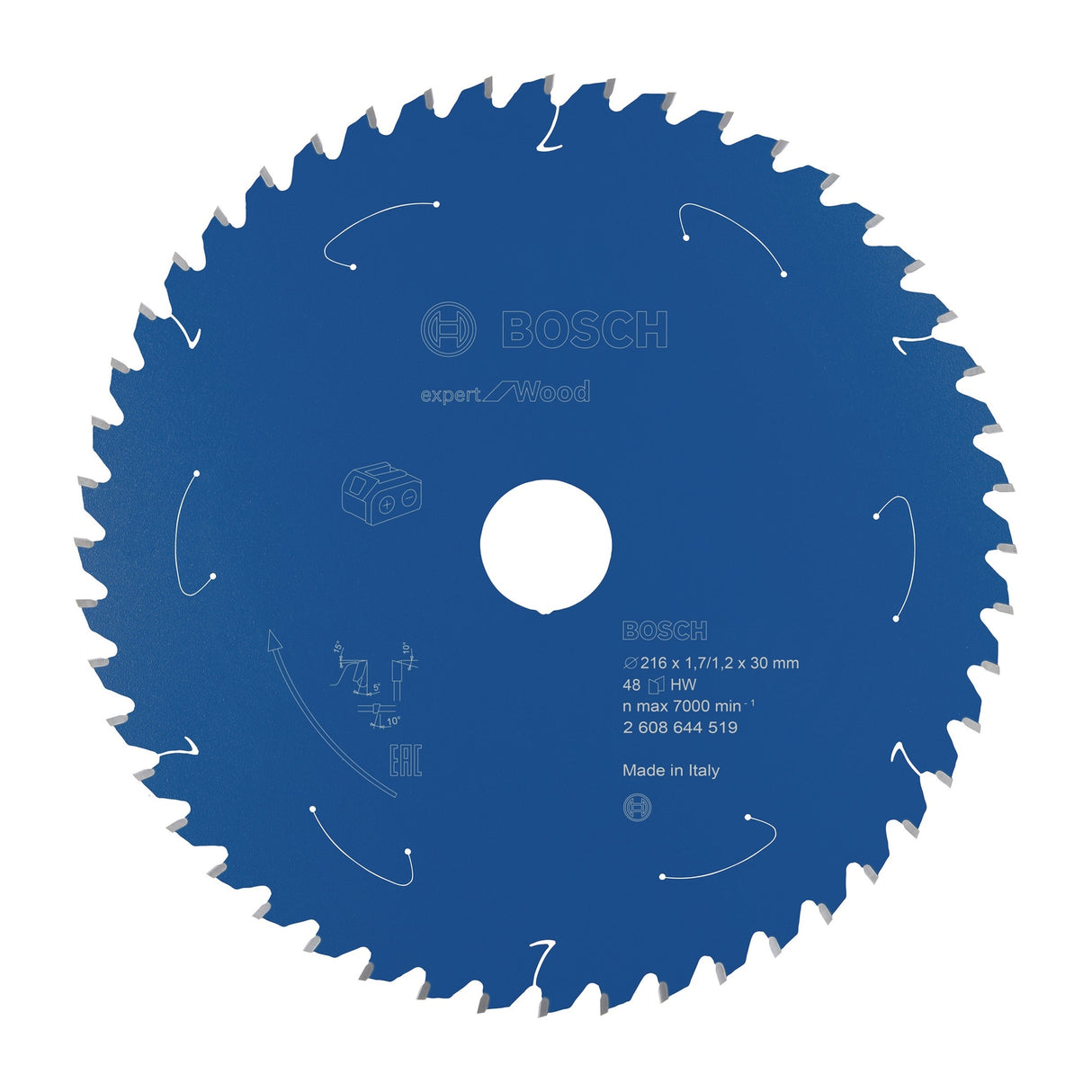 Bosch Professional Expert Circular Saw Blade for Wood - Cordless Saws - 216x1.7/1.2x30 T48