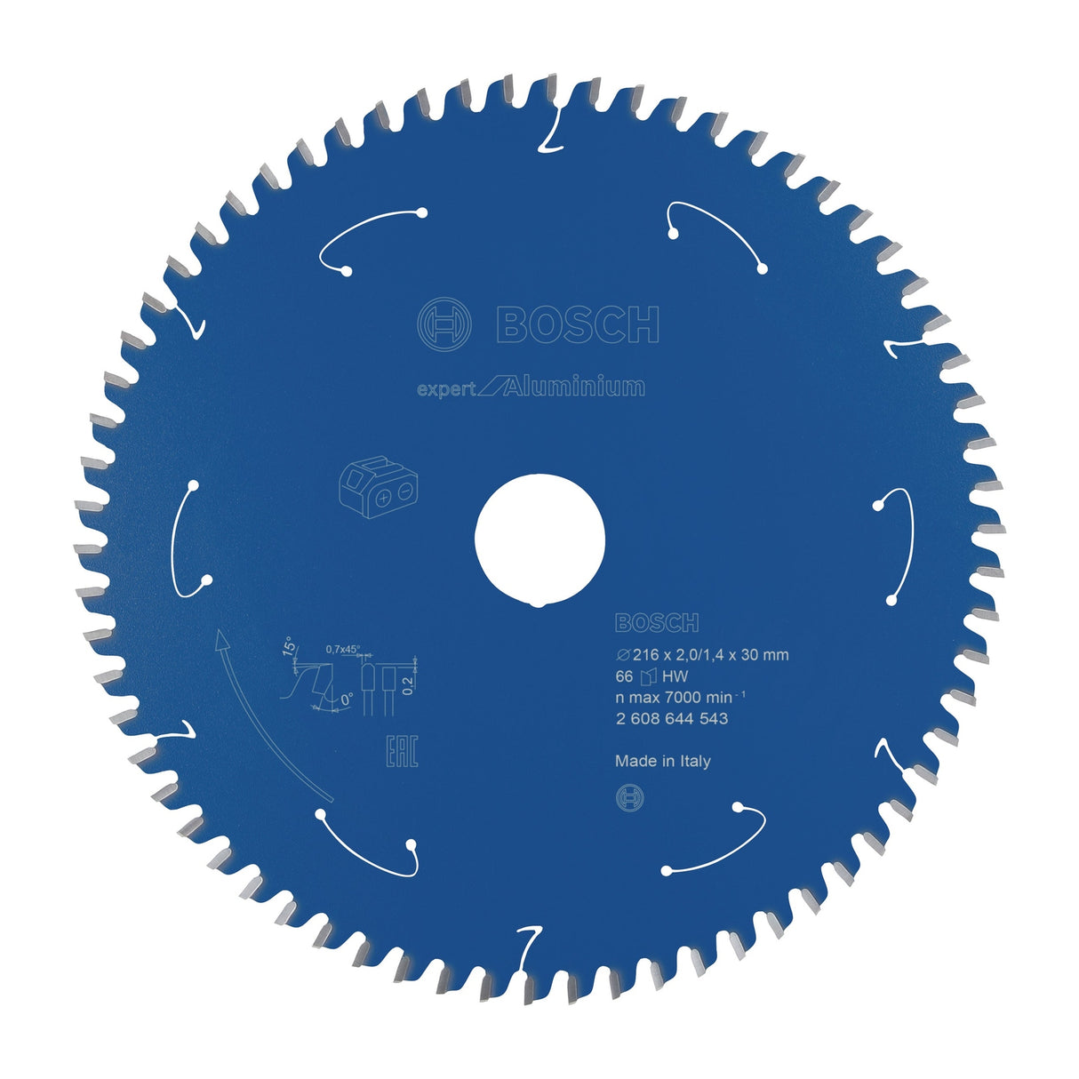Bosch Professional Expert Aluminium Circular Saw Blade for Cordless Saws - 216x2/1.4x30 T66