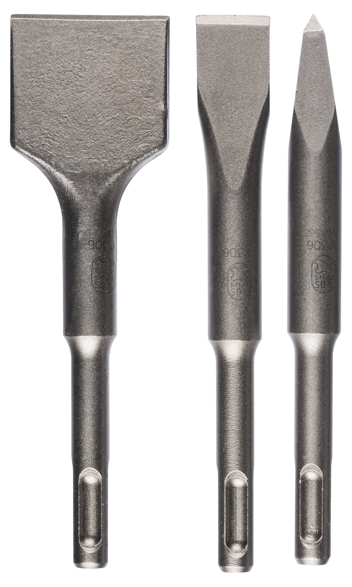 Bosch Professional SDS-Plus Hammer Drill Bit Stubby Chisel Set - 3 Pieces (Flat, Spade, Pointed)