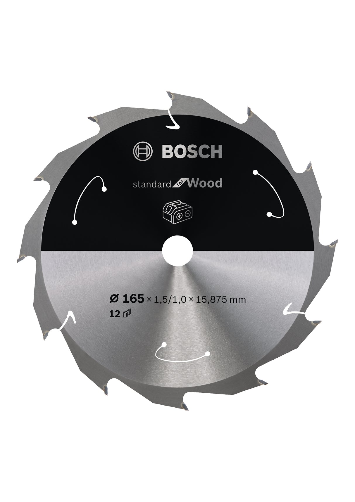 Bosch Professional Circular Saw Blade for Cordless Saws - Standard for Wood - 165x1.5/1x15.875 T12