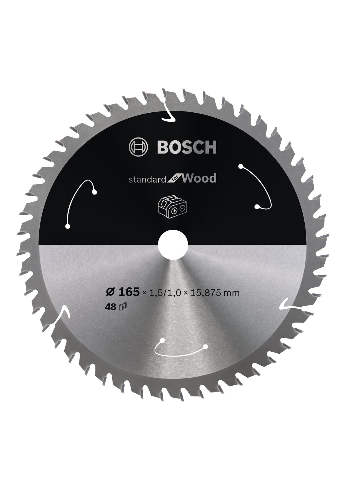 Bosch Professional Circular Saw Blade for Cordless Saws - Standard for Wood - 165x1.5/1x15.875 T48