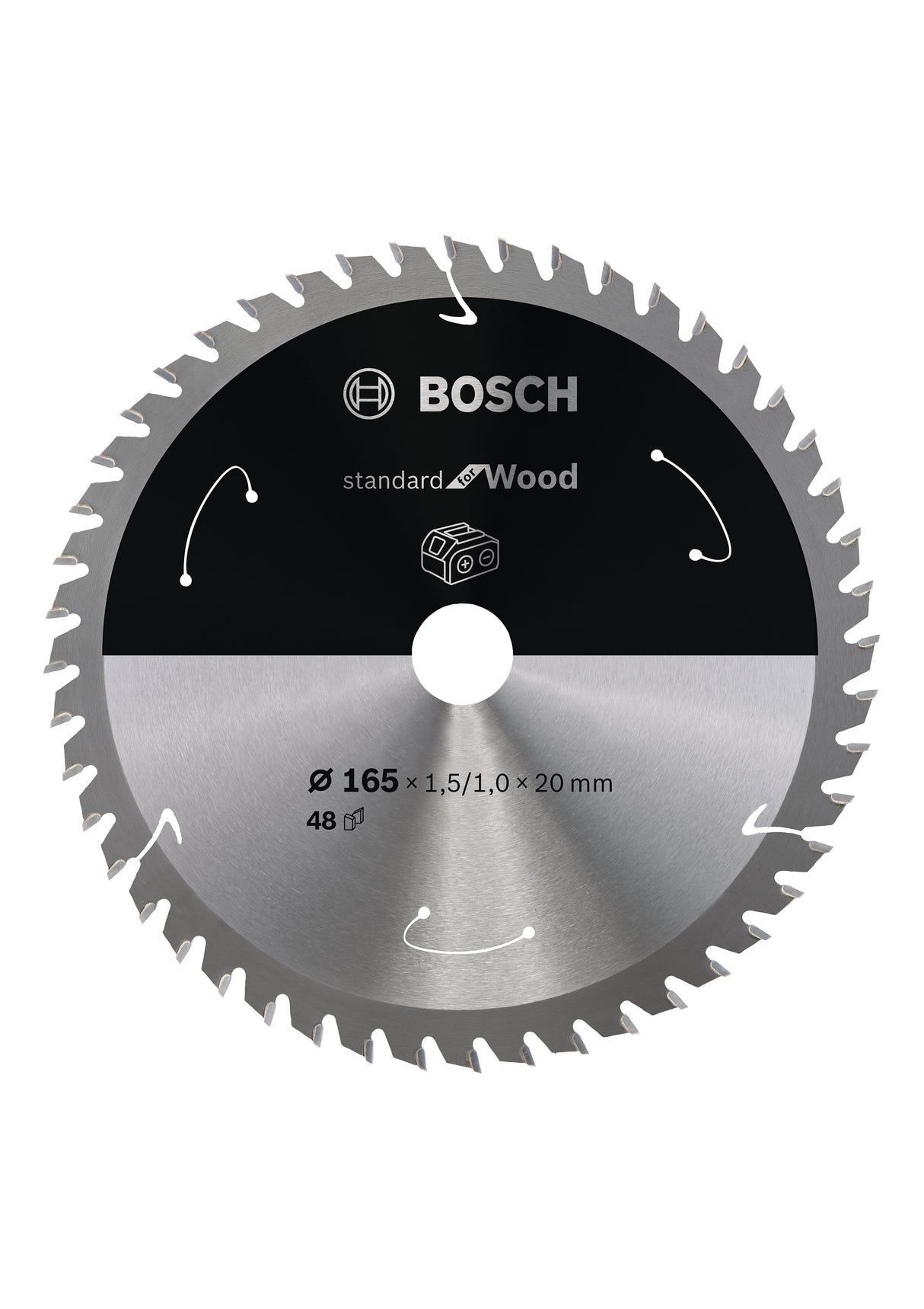 Bosch Professional Circular Saw Blade for Cordless Saws - Standard for Wood - 165x1.5/1x20 T48