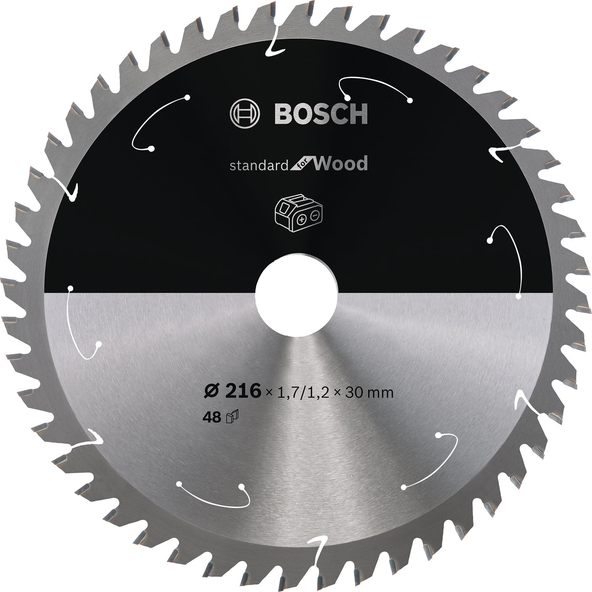 Bosch Professional Circular Saw Blade for Cordless Saws - Standard for Wood - 216x1.7/1.2x30 T48