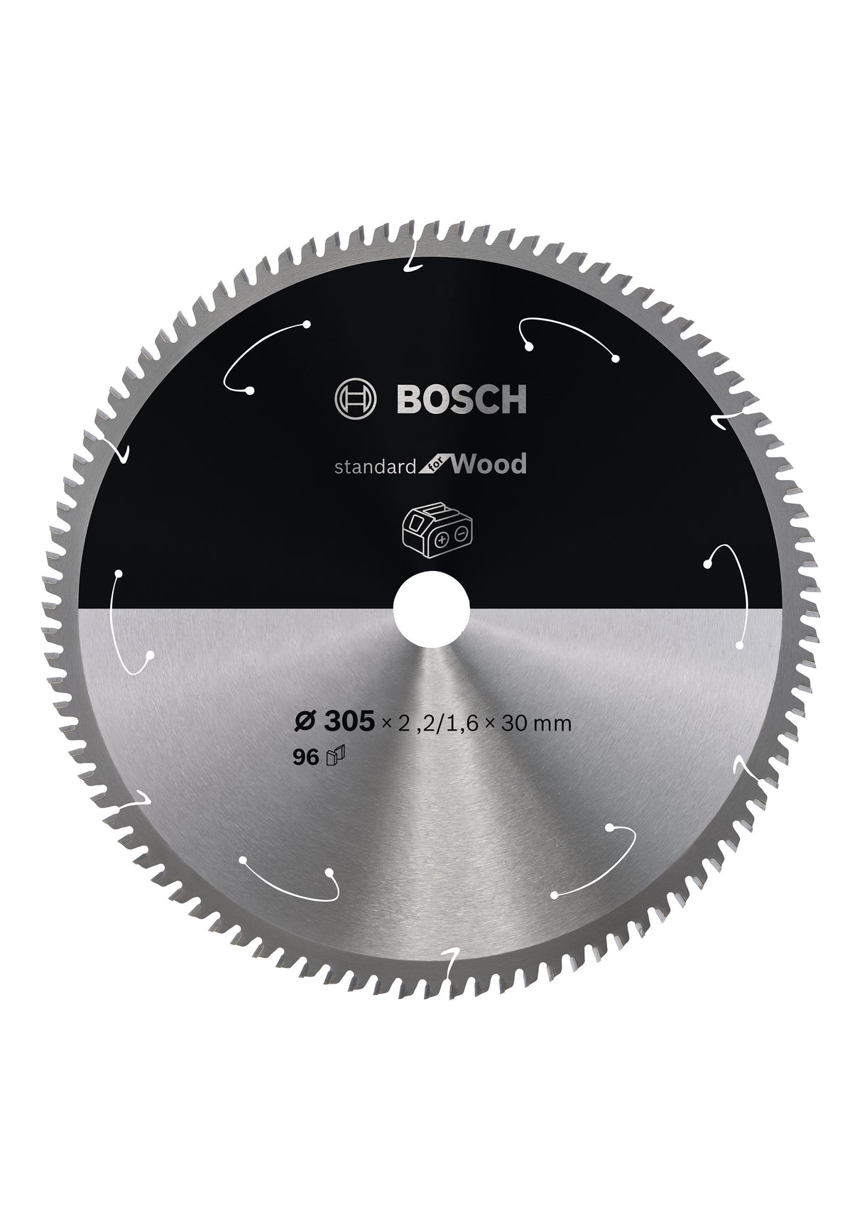 Bosch Professional Circular Saw Blade for Wood - 305x2.2/1.6x30x T96, Cordless Compatible