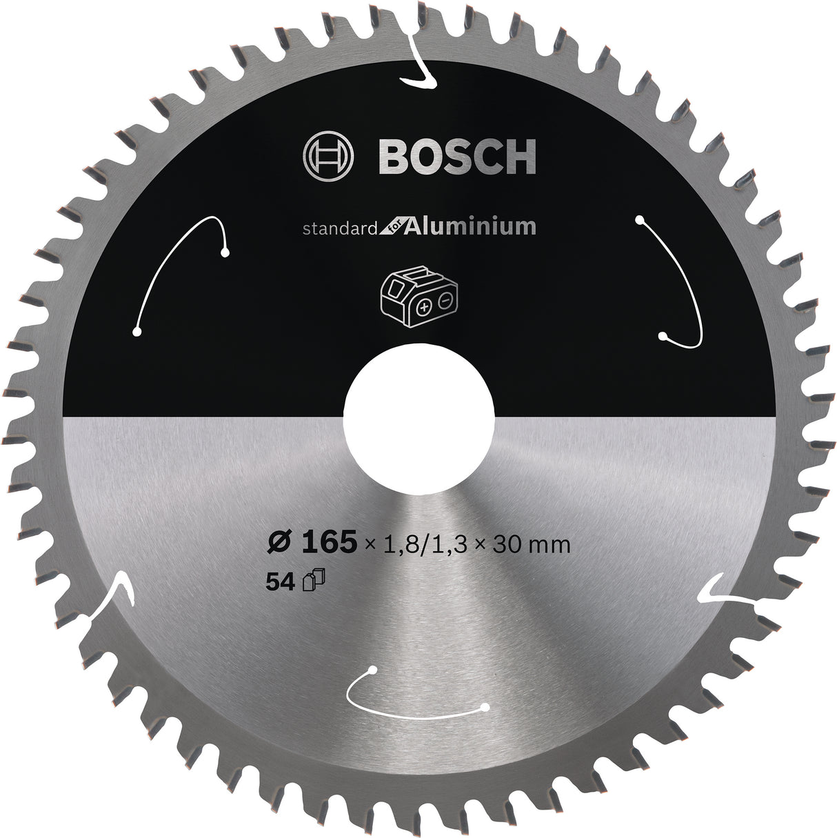 Bosch Professional Aluminium Circular Saw Blade for Cordless Saws - 165x1.8/1.3x30 T54 - Standard Grade