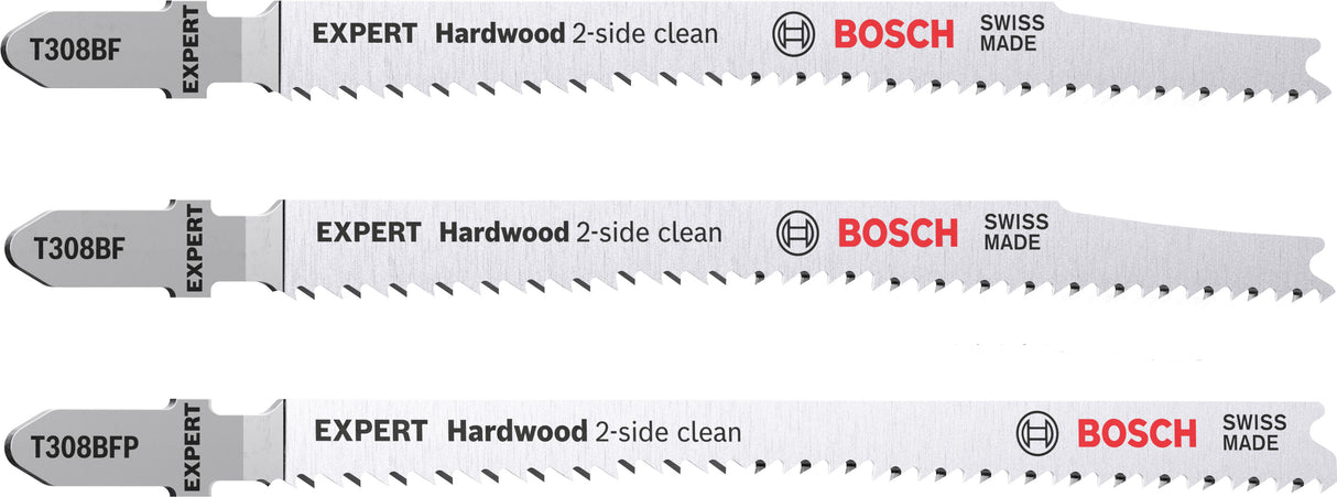 Bosch Professional Expert "Hardwood 2-side clean" Jigsaw Blade Set - 3 Pieces