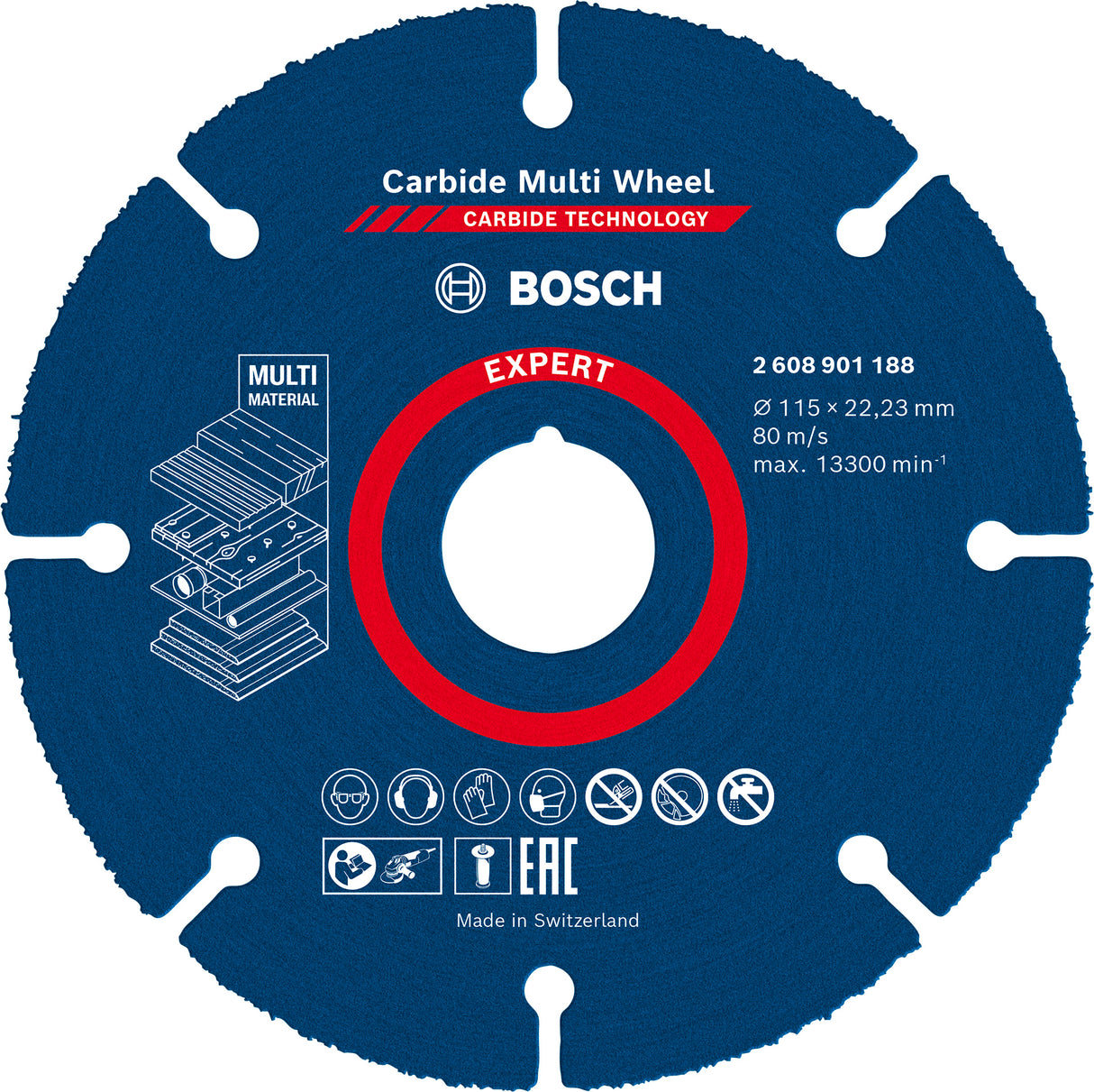 Bosch Professional Expert Carbide Multi Wheel Cutting Disc 115 mm, 1 mm, 22.23 mm