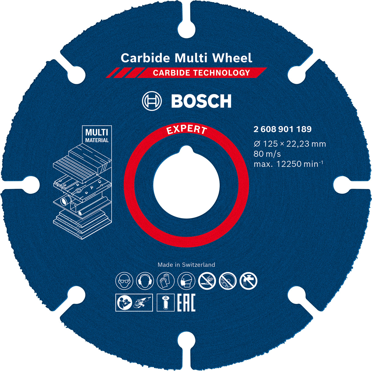 Bosch Professional Carbide Multi Wheel Cutting Disc - 125mm x 1mm x 22.23mm