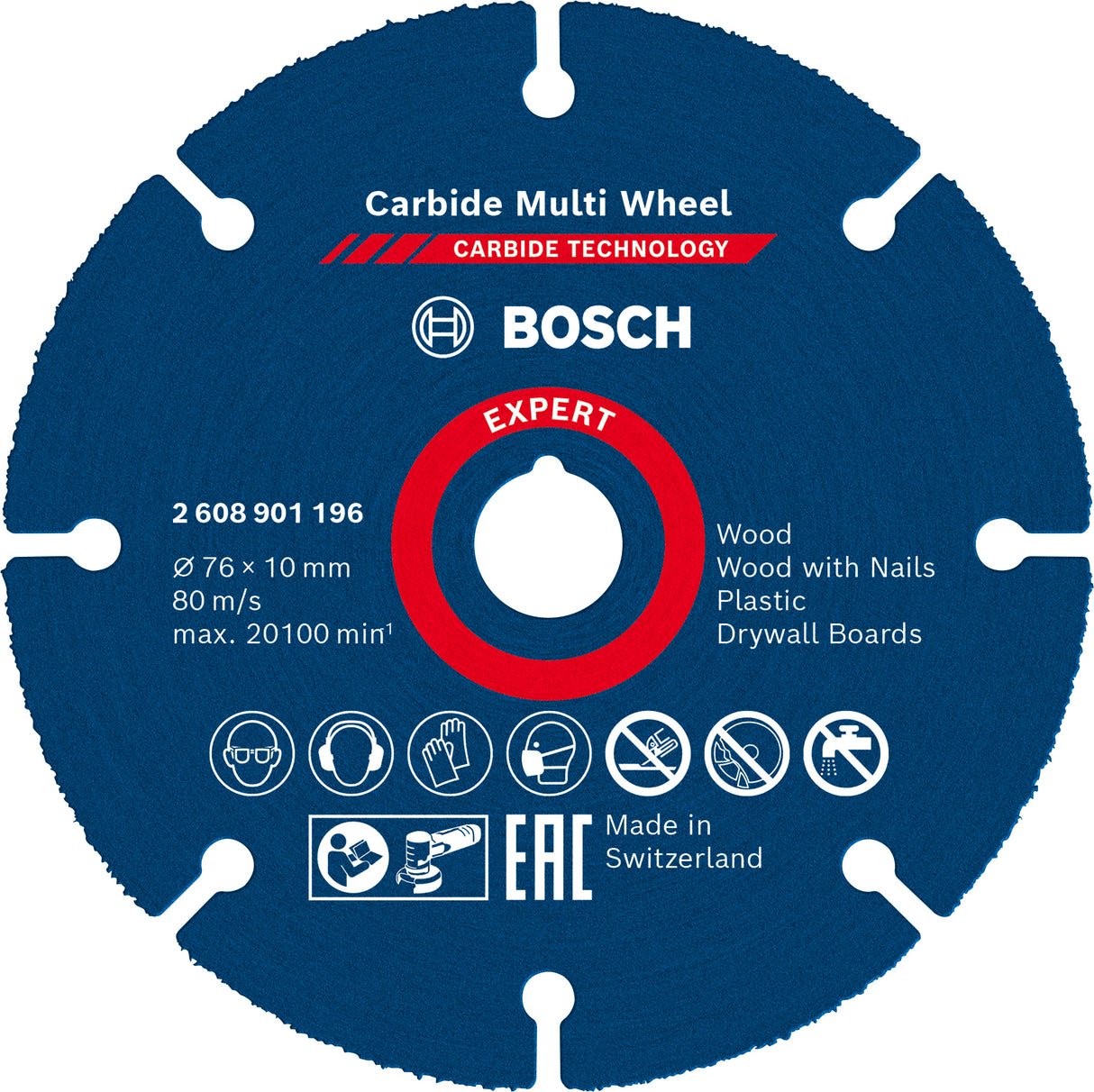 Bosch Professional Carbide Multi Wheel Cutting Disc - 76mm x 1mm x 10mm