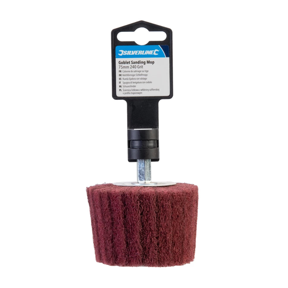 Silverline Goblet Sanding Mop - 75mm 240 Grit