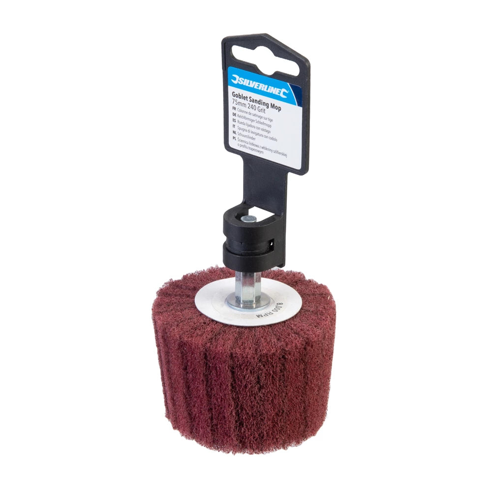 Silverline Goblet Sanding Mop - 75mm 240 Grit