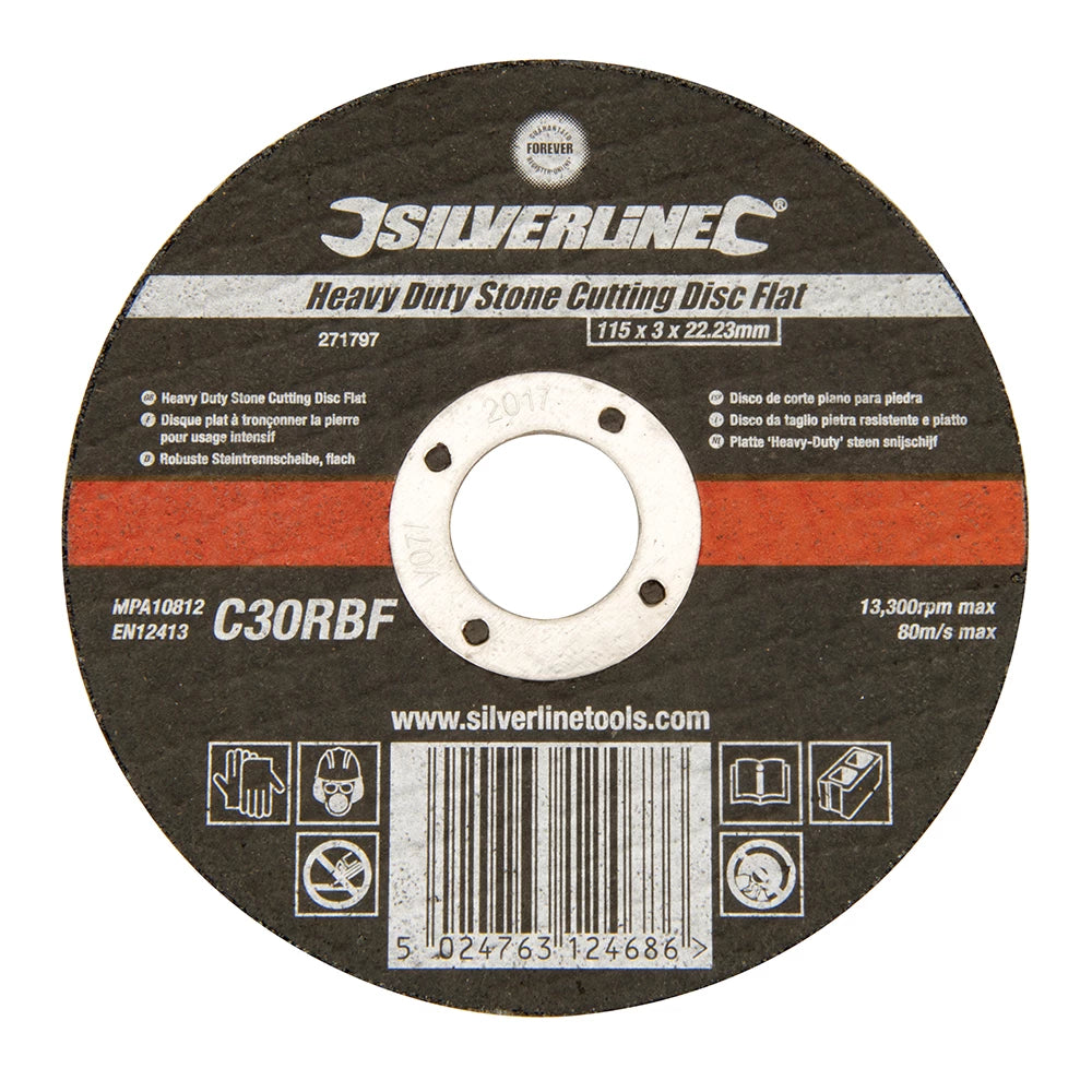 Silverline Heavy Duty Stone Cutting Disc Flat