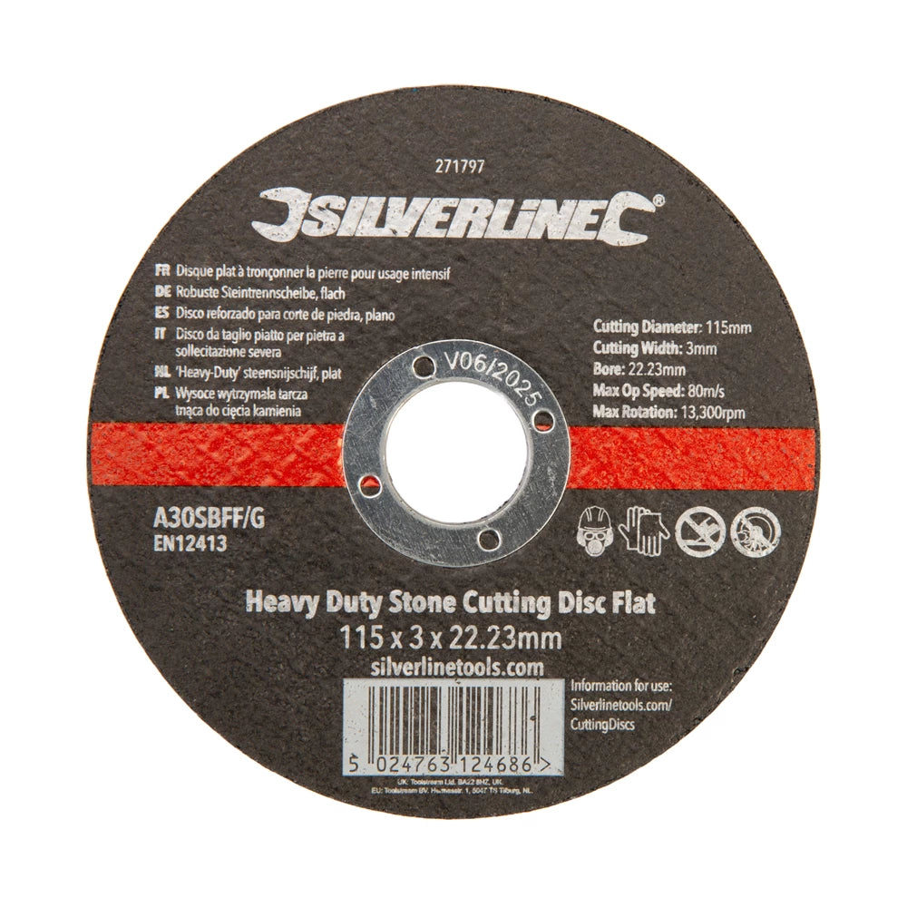 Silverline Heavy Duty Stone Cutting Disc Flat