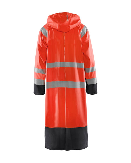 Blaklader Rain Coat Hi-Vis Level 1 4325 #colour_red-hi-vis-black