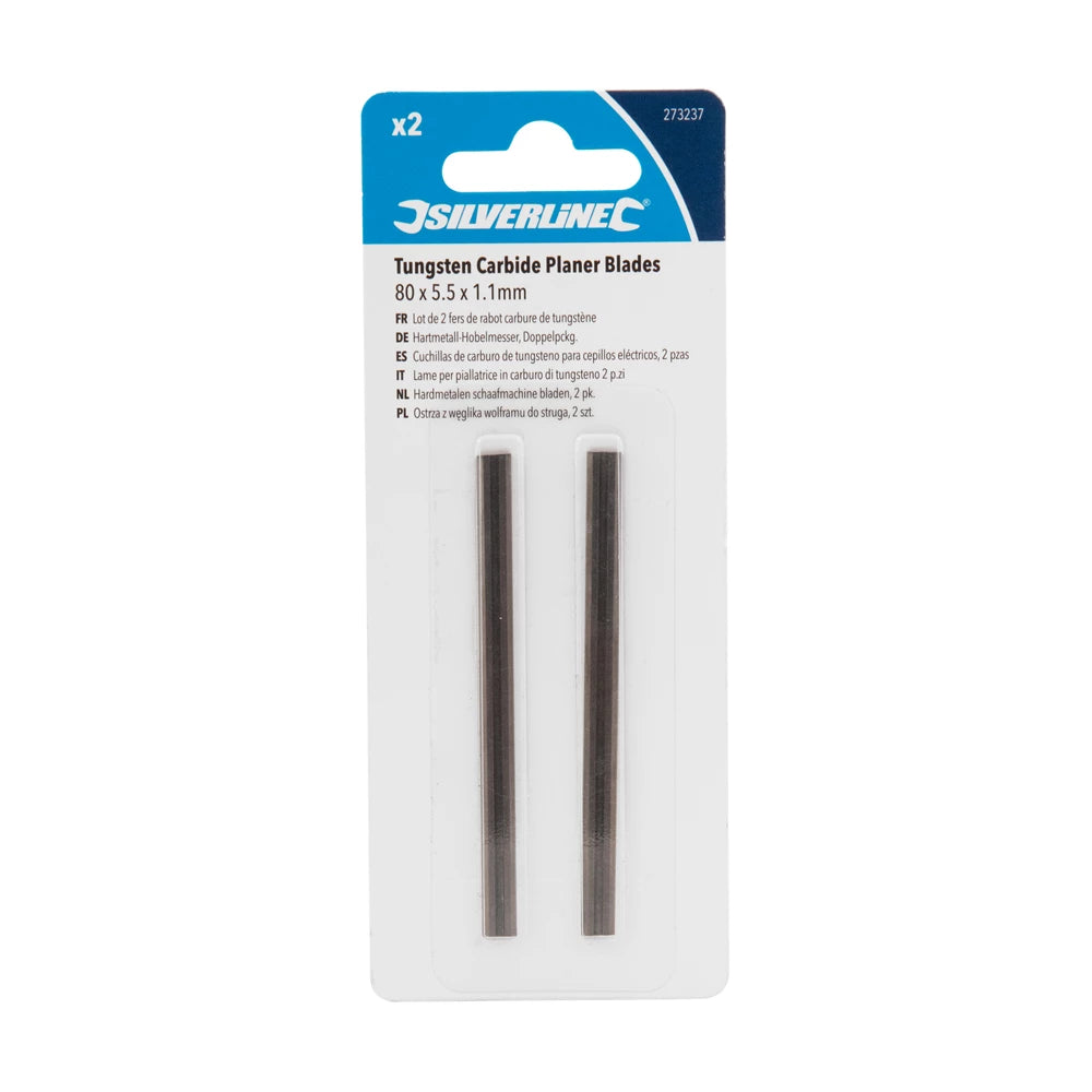 Silverline Tungsten Carbide Planer Blades 2Pk