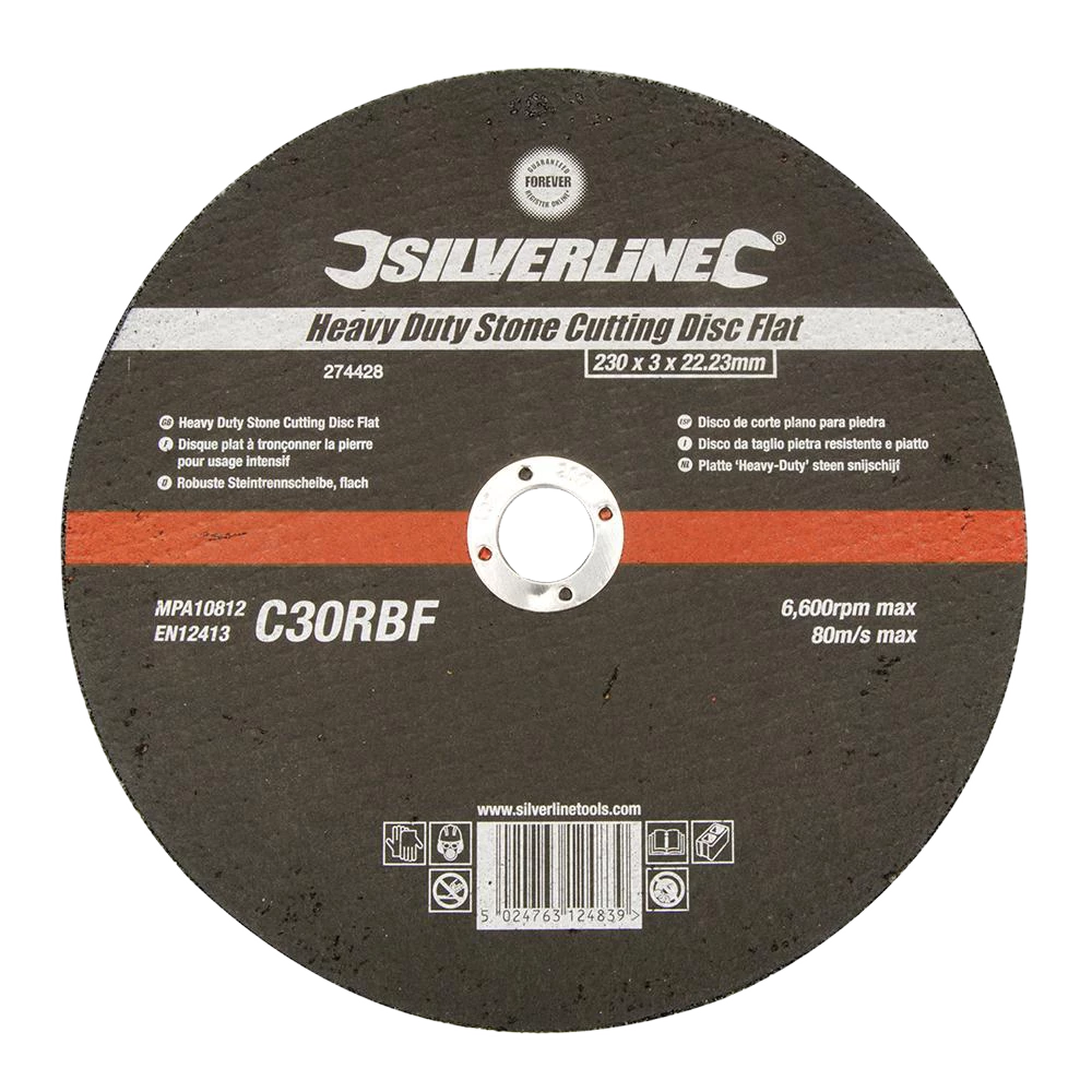 Silverline Heavy Duty Stone Cutting Disc Flat