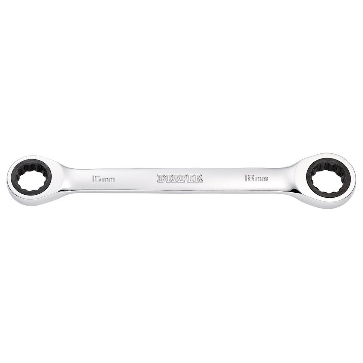 Draper Tools HI-TORQ® Metric Double Ratchet Ring Spanner, 16 x 18mm