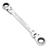 Draper Tools HI-TORQ® Metric Flexible Head Double Ring Ratchet Spanner, 18 x 19mm